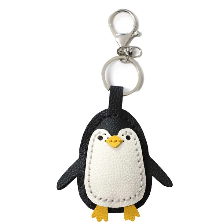 Penguin Homemade Leather Keychain
