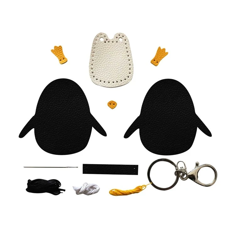 Penguin Homemade Leather Keychain
